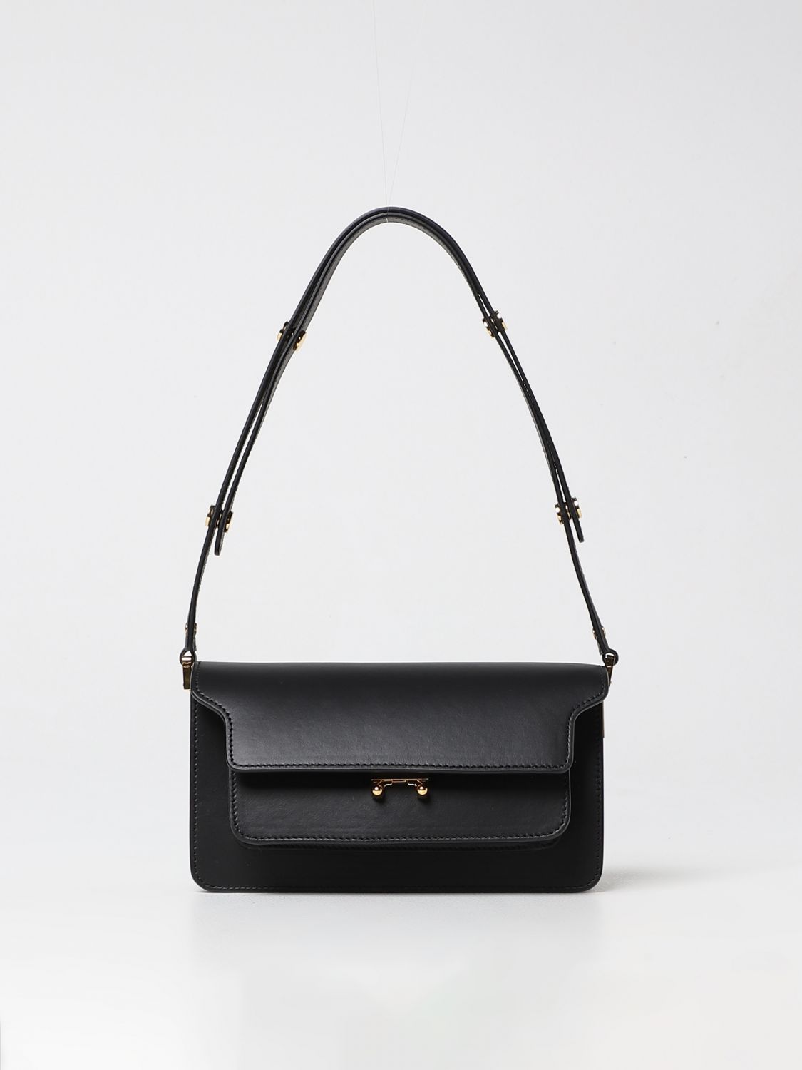 MARNI: Trunk bag in leather - Brown  Marni shoulder bag SBMP0121U0LV589  online at