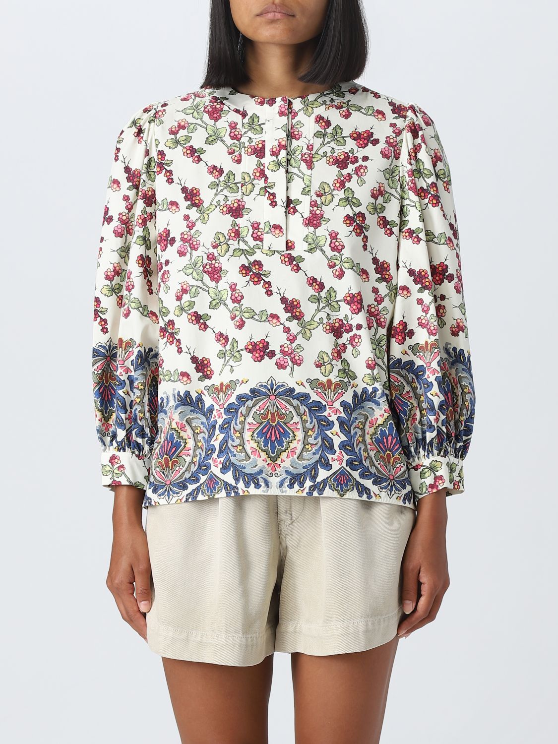 ETRO BLOUSE IN COTTON WITH BERRIES PRINT,E50789001