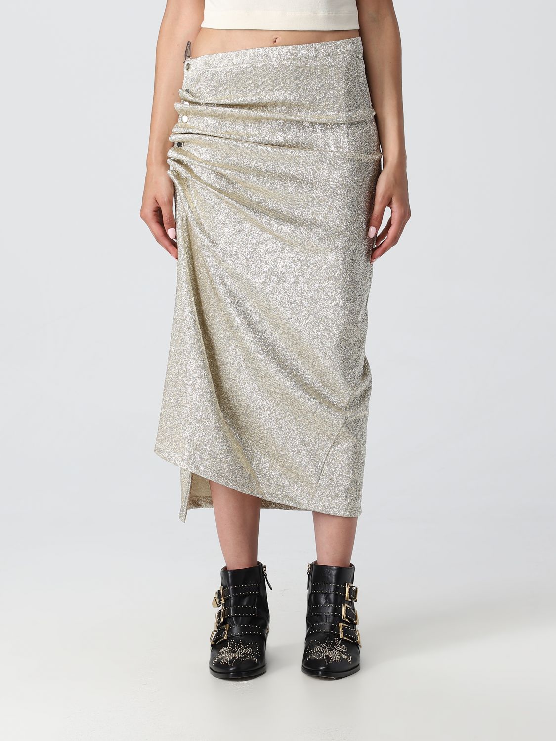 Paco Rabanne Skirt  Woman Color Gold