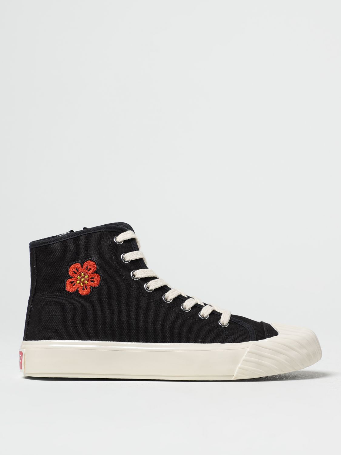Shop Kenzo School Sneakers In Canvas With Embroidery In Black