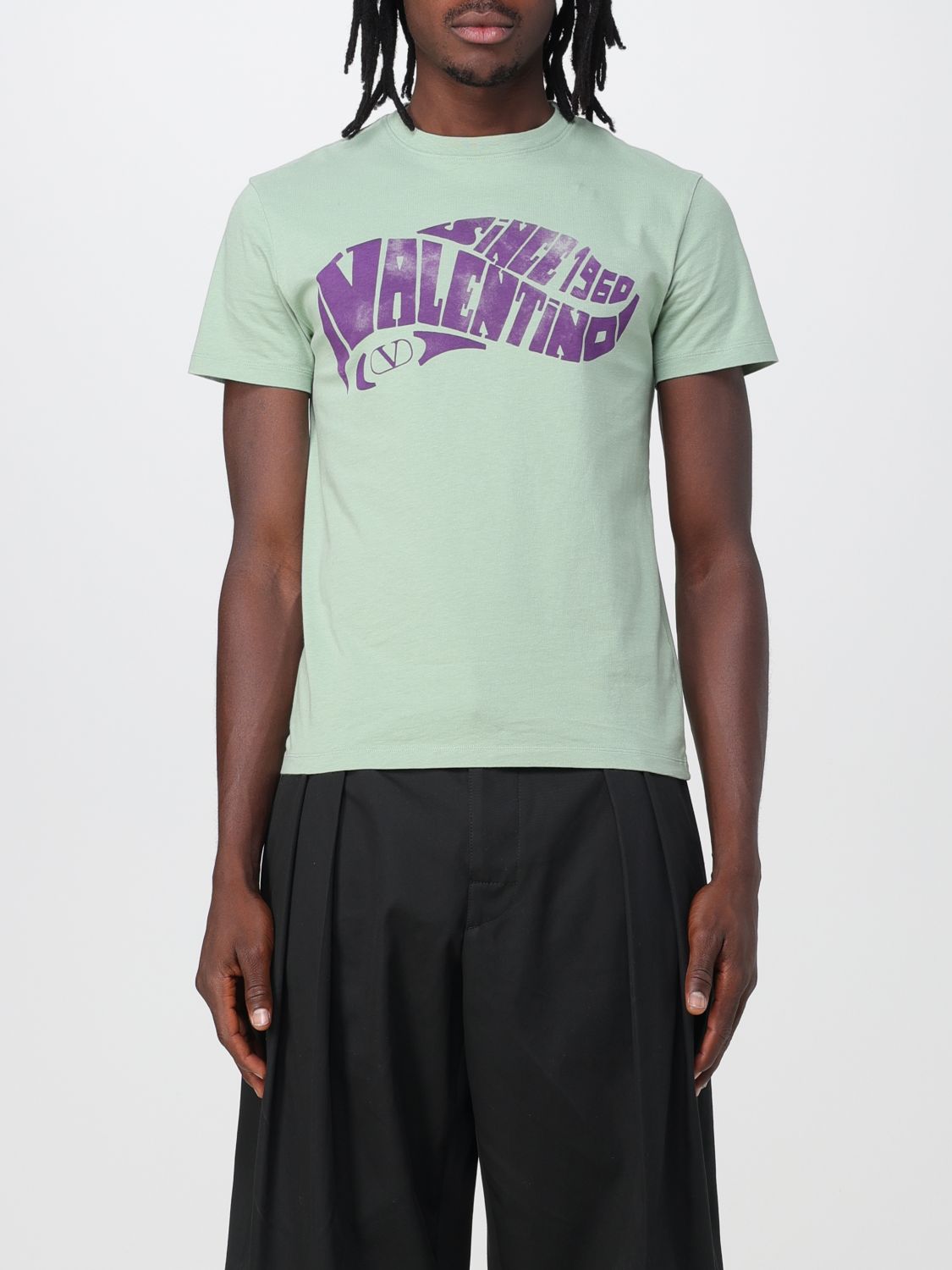 Shop Valentino T-shirt With Logo In Green