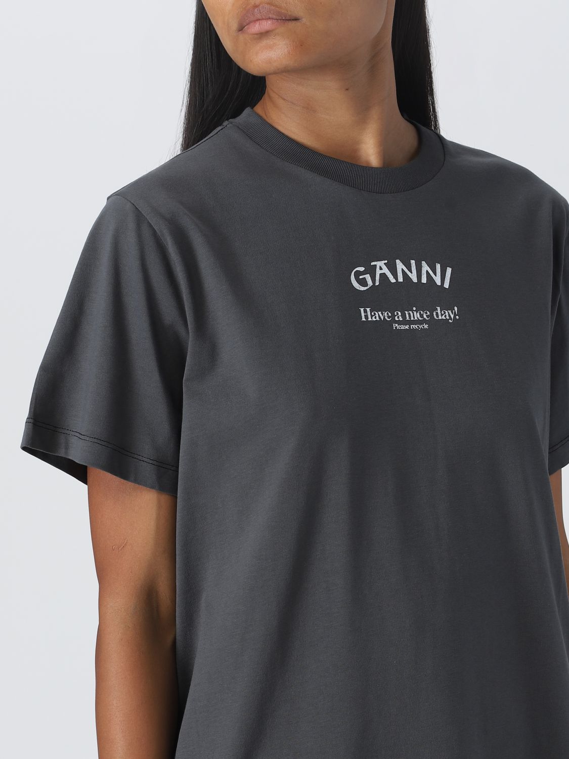 GANNI: t-shirt for woman - Yellow  Ganni t-shirt T3631 online at