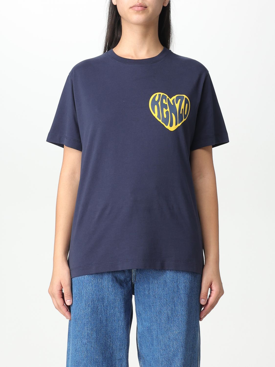 Shop Kenzo Cotton T-shirt In Blue