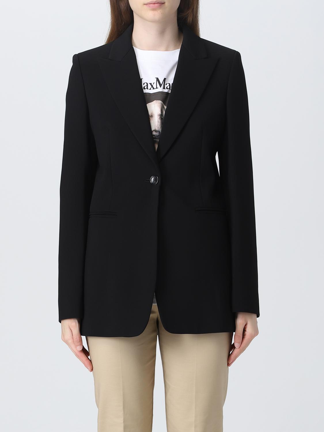 MAX MARA THE CUBE: Blazer Circeo in viscosa - Nero | Blazer Max Mara ...