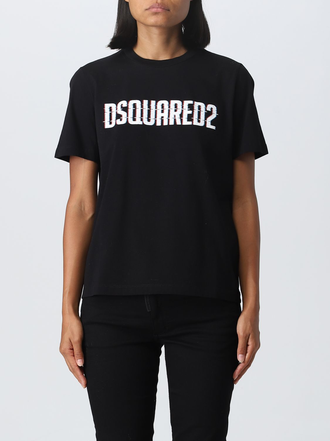 Dsquared2 Logo Printed Crewneck T-shirt In Black