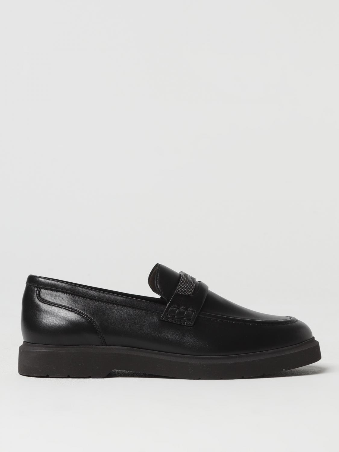 BRUNELLO CUCINELLI LEATHER LOAFERS WITH MONILI DETAIL,E51613002