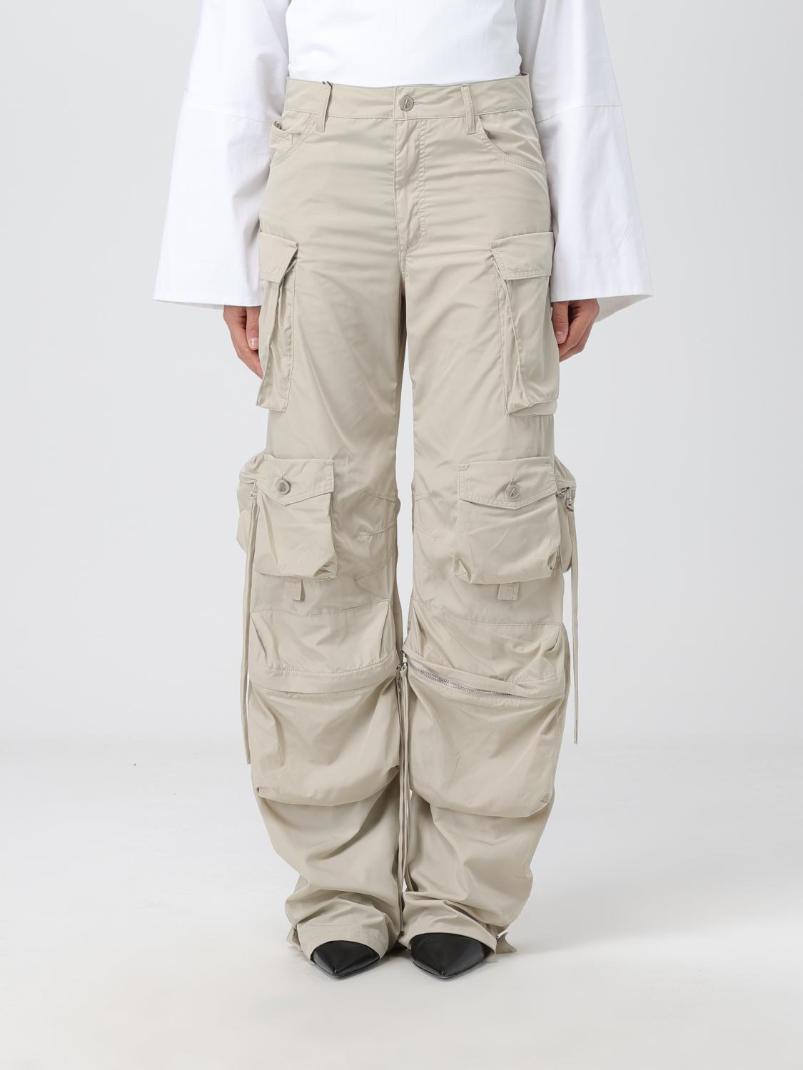 Attico High-waisted Cargo Trousers In Ivory