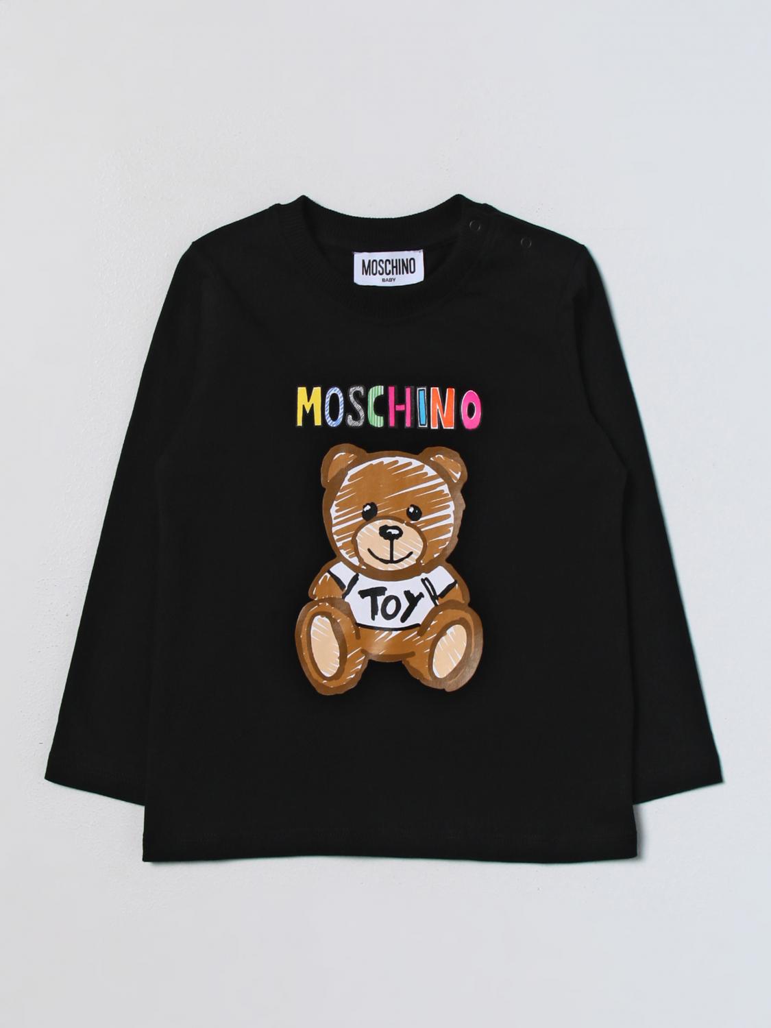 MOSCHINO BABY Felpa in cotone Nero Top Moschino Baby MYO00DLAA01