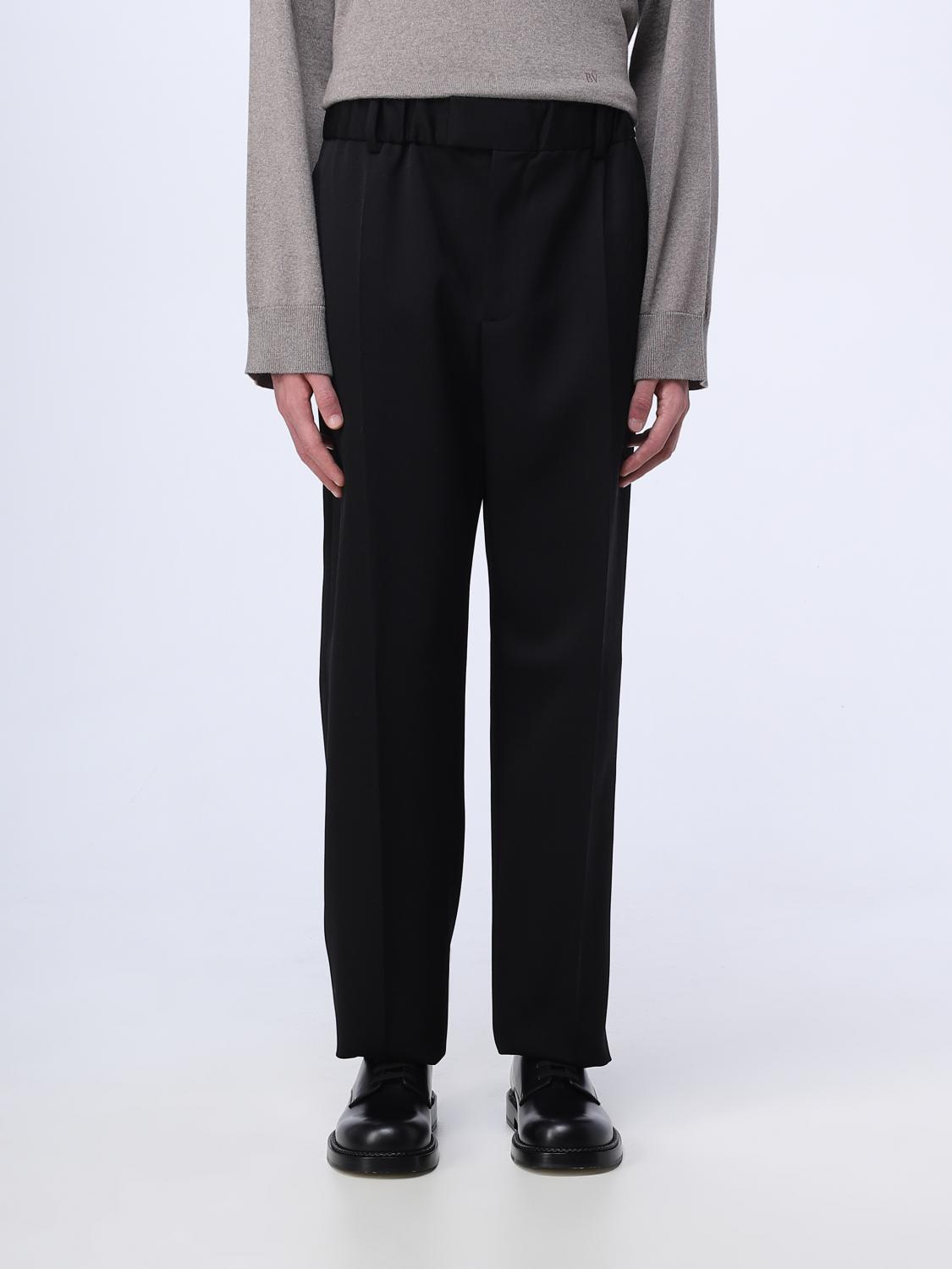 Bottega Veneta Black Straight Trousers With Coulisse At Waistline In Wool Twill Woman In Black