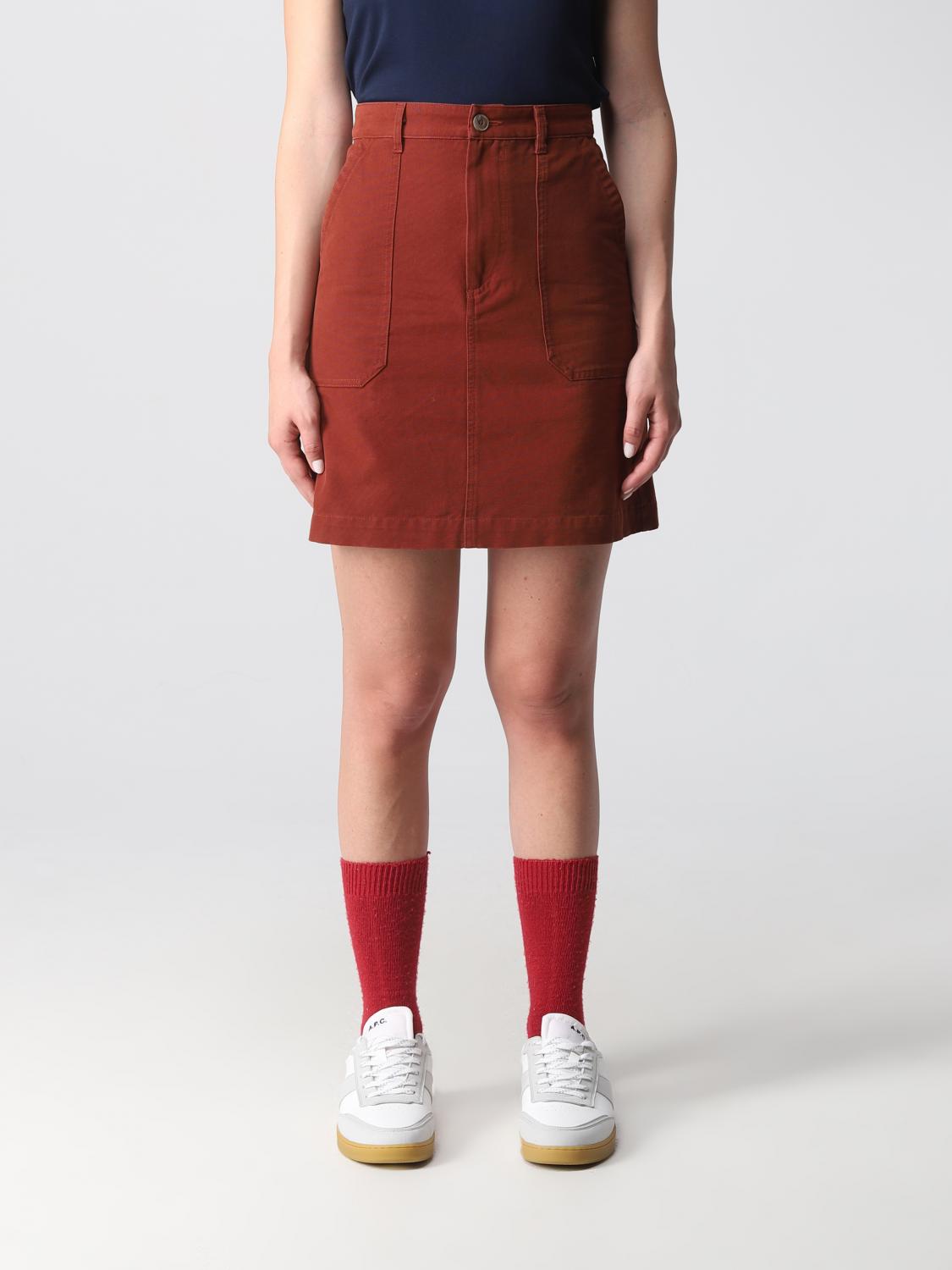 A.P.C.: skirt for woman - Red | A.p.c. skirt COGBJF06299 online at