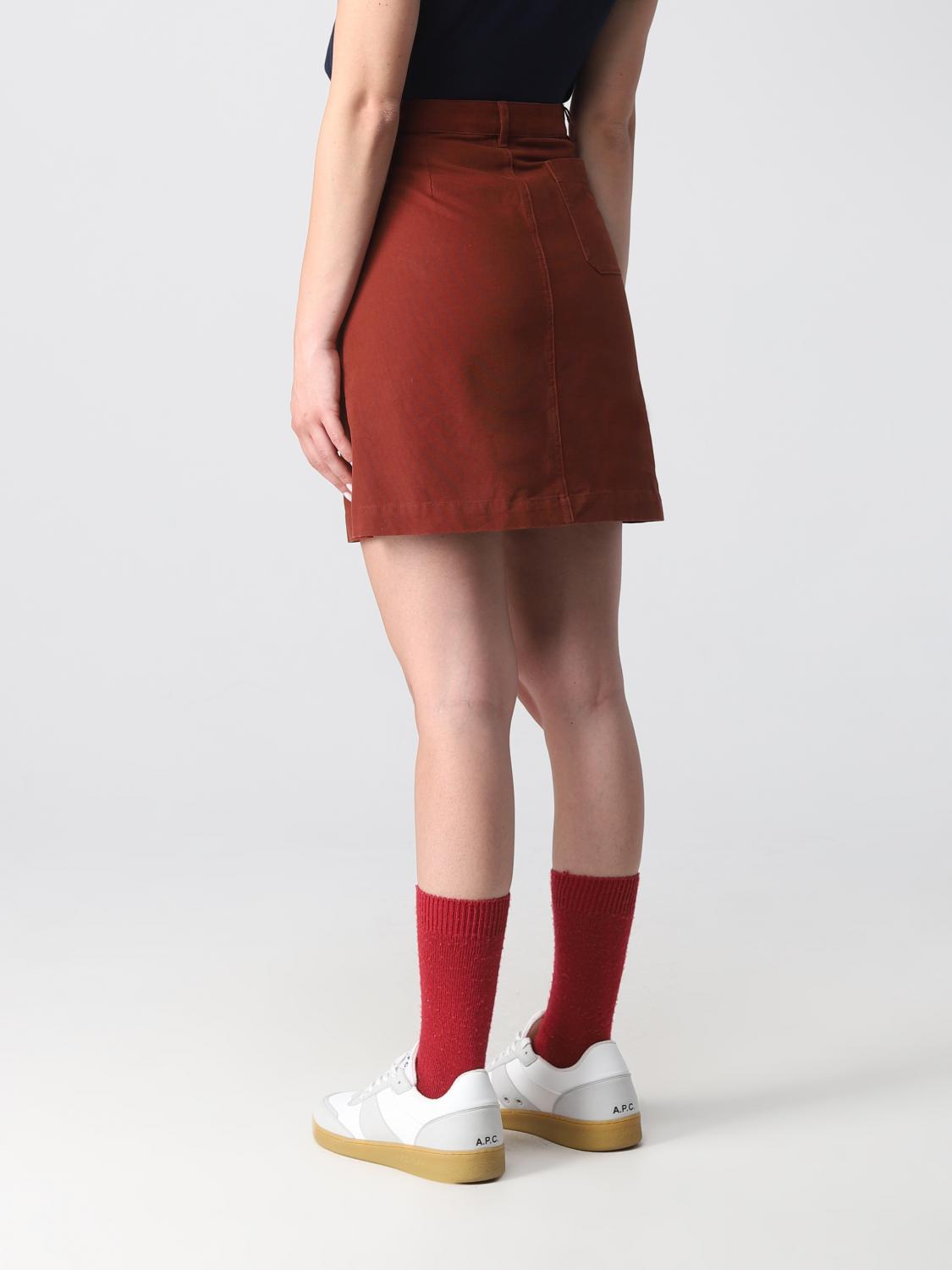 A.P.C.: skirt for woman - Red | A.p.c. skirt COGBJF06299 online at