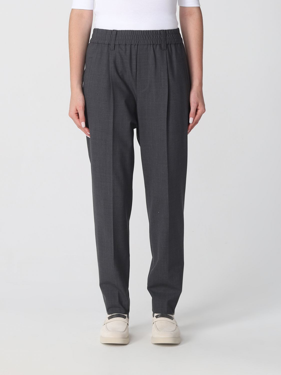 BRUNELLO CUCINELLI: pants for woman - Grey | Brunello Cucinelli pants ...