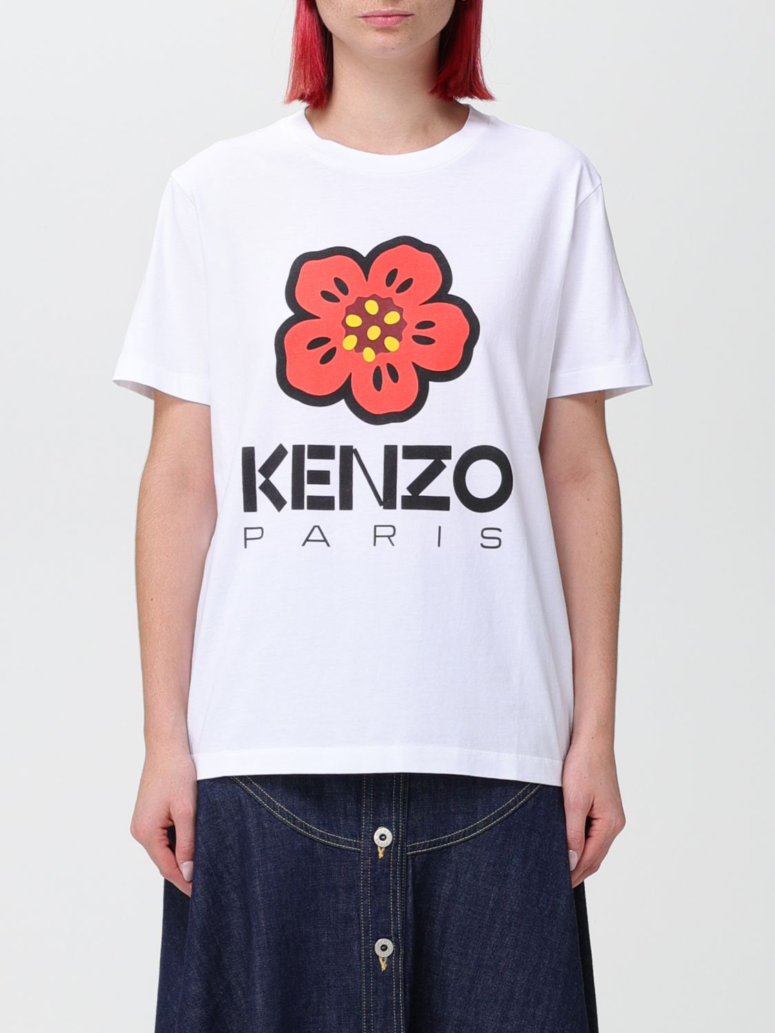 Shop Kenzo Cotton T-shirt In White