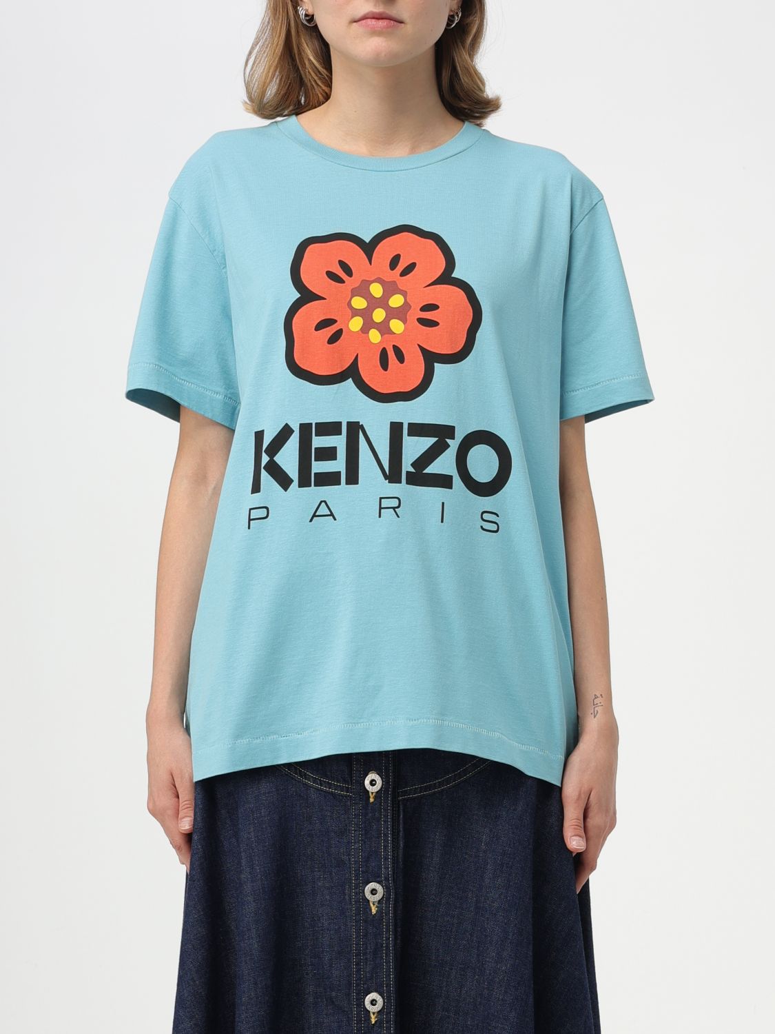 Kenzo T-shirt  Damen Farbe Hellblau In Gnawed Blue