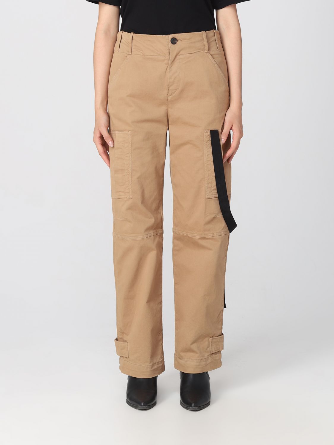 Trousers PINKO Woman colour Camel