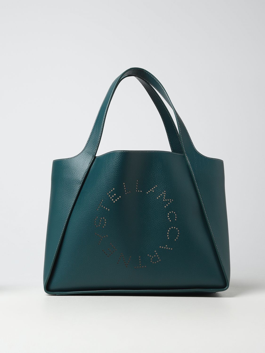 Shop Stella Mccartney Bag In Grained Synthetic Leather In Peacock