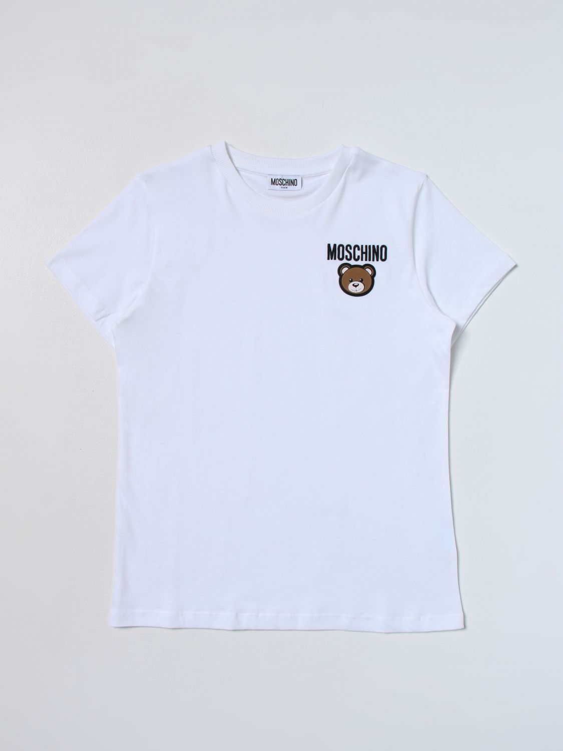 MOSCHINO KID: T-shirt in cotone - Bianco | T-Shirt Moschino Kid ...