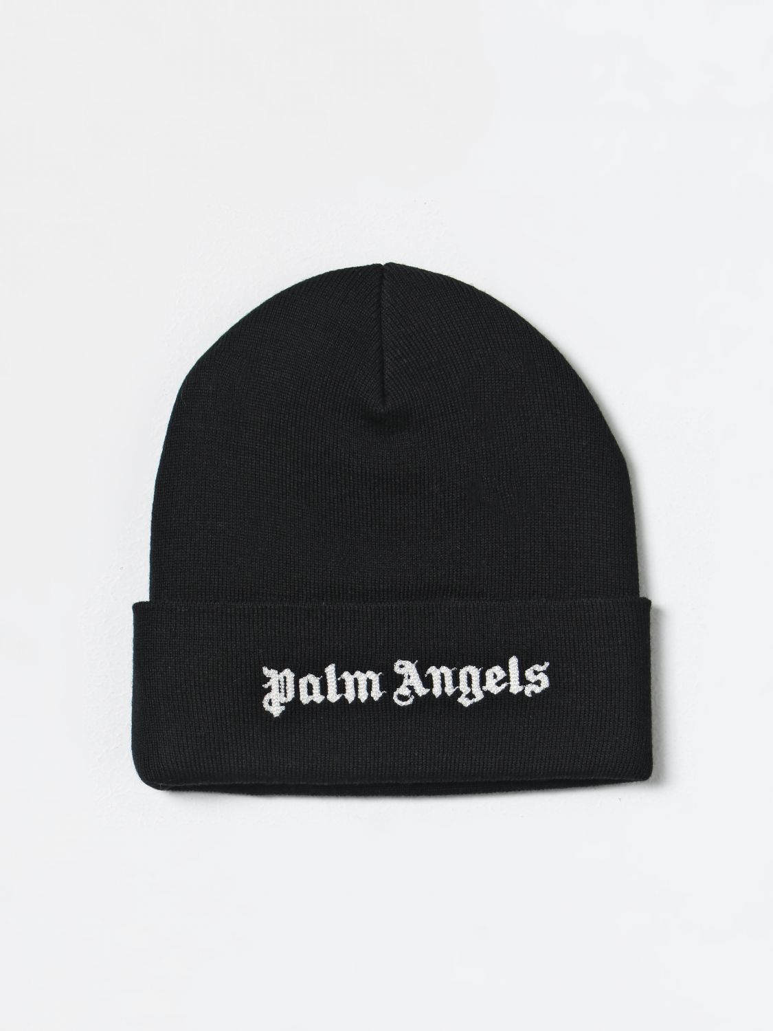 PALM ANGELS: hat in cotton with embroidered logo - Black | Palm Angels ...