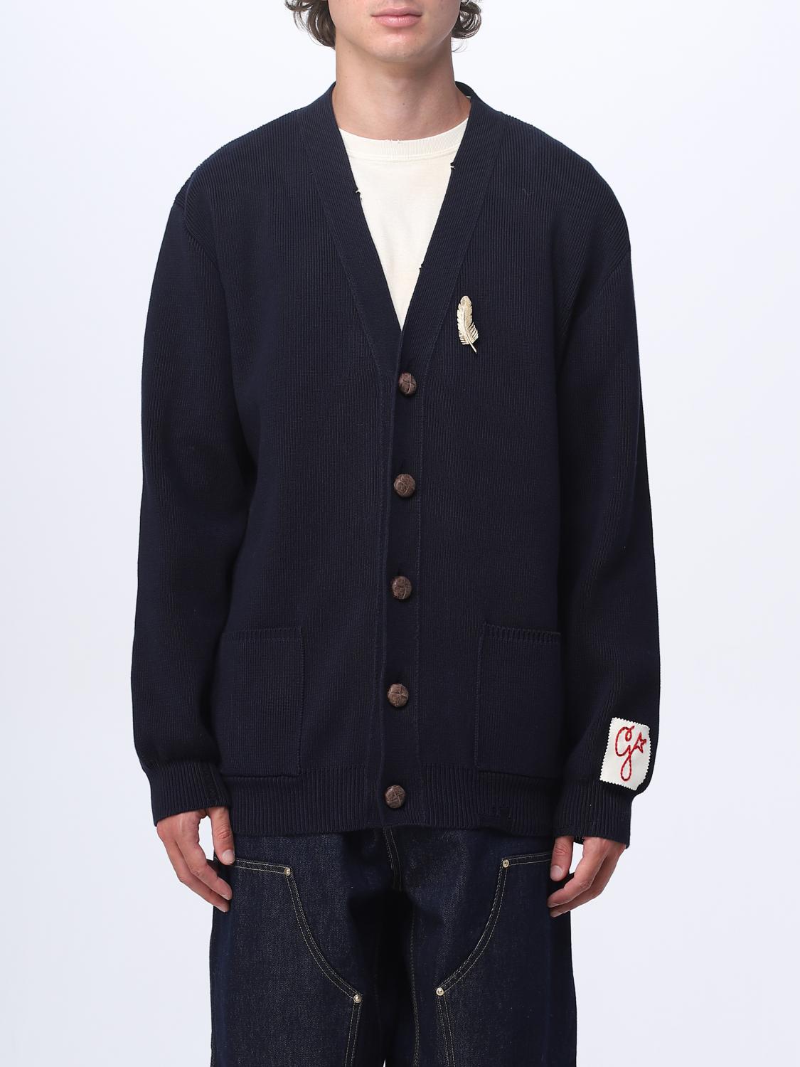 GOLDEN GOOSE: cardigan in cotton blend - Blue | Golden Goose