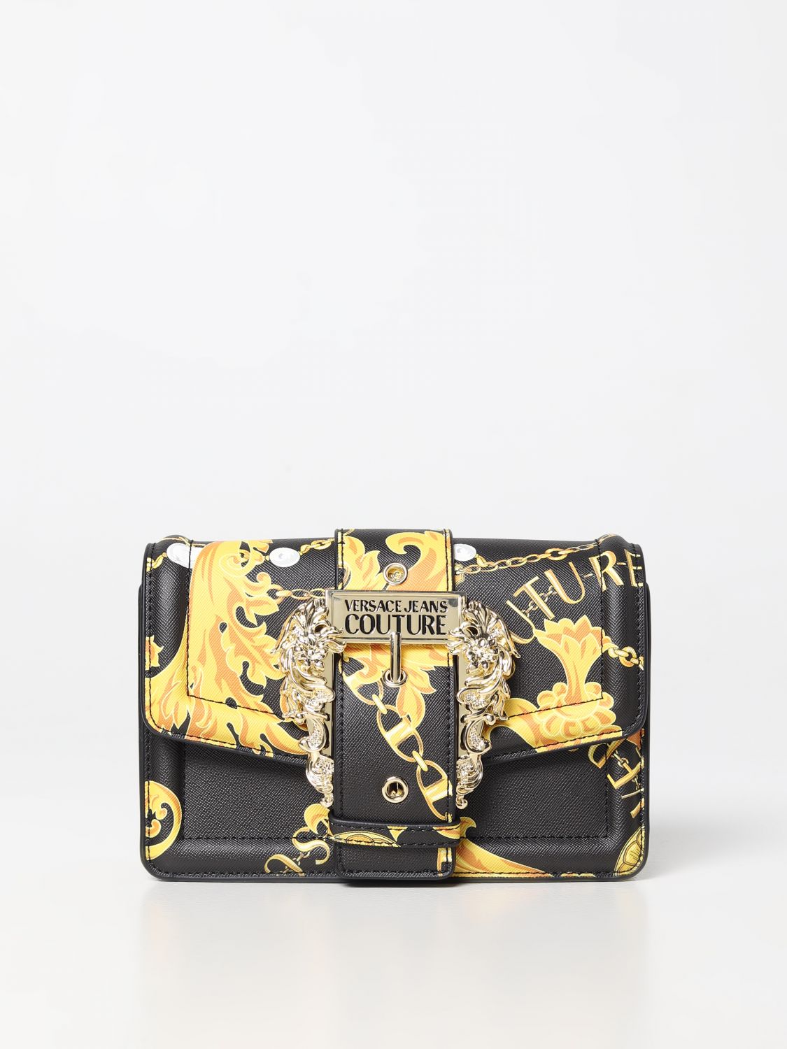 Versace Baroque Print Saffiano Leather Tote Bag
