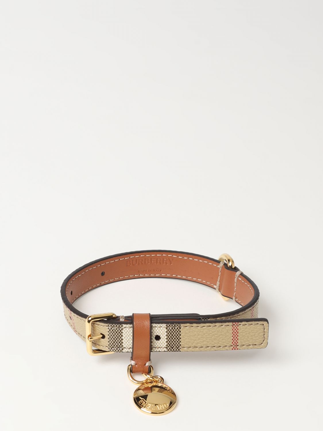 BURBERRY: collar in coated fabric - Brown  Burberry pet accessories  8073260 online at