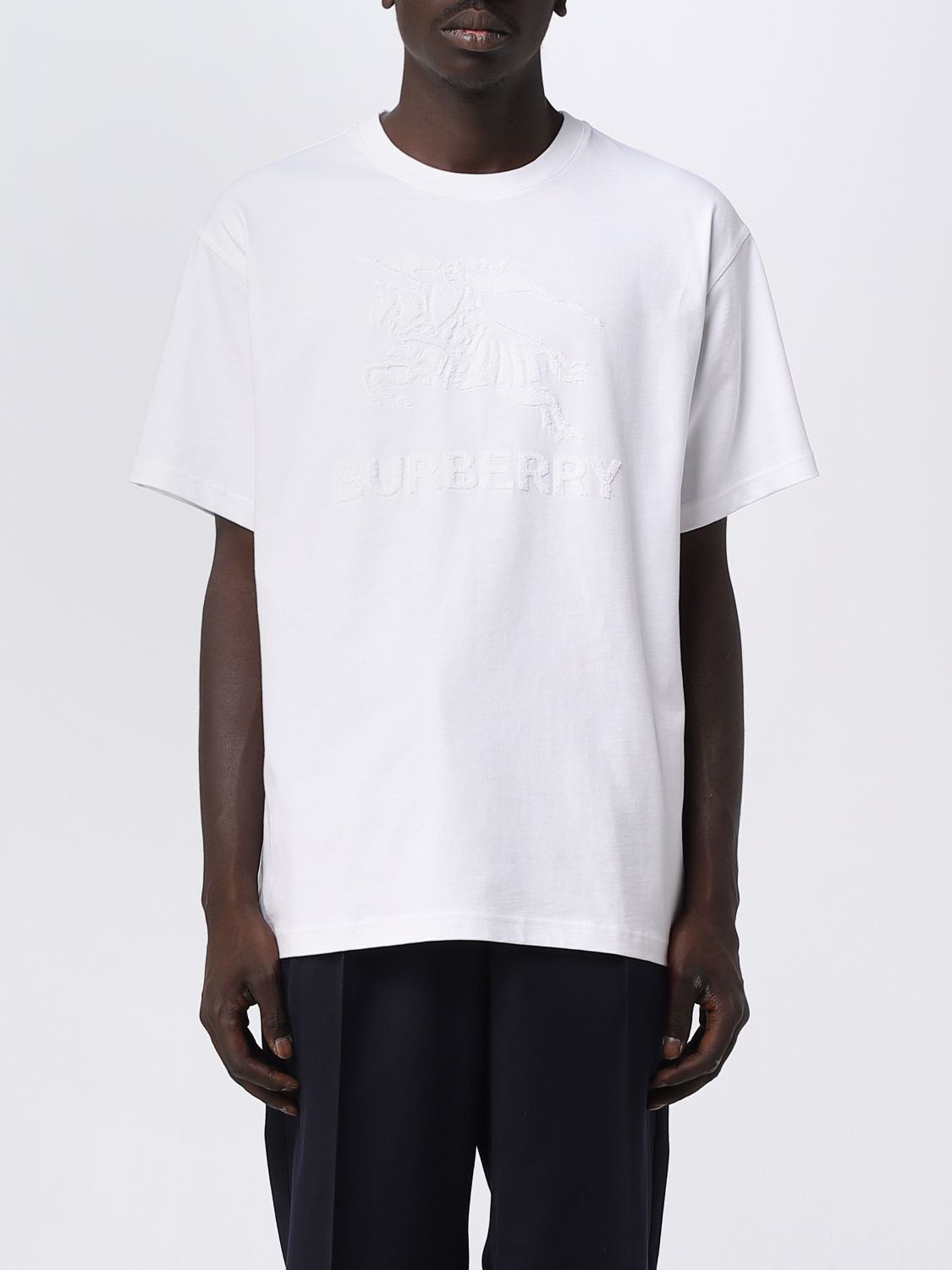 Shop Burberry T-shirt In Cotton Jersey In White