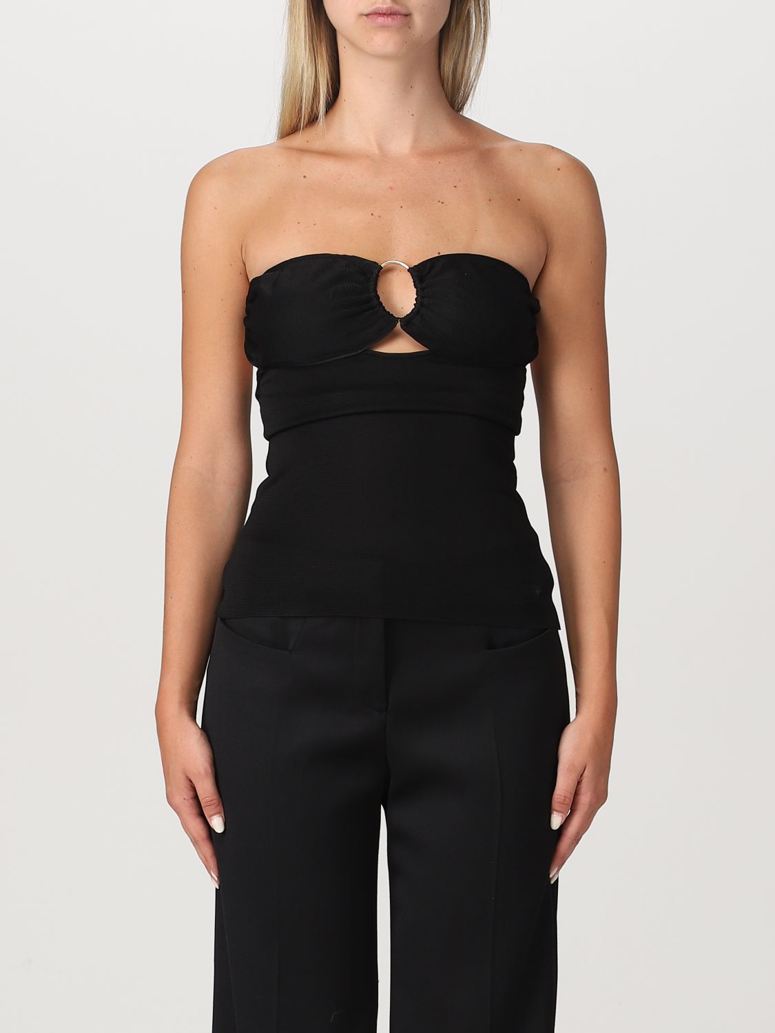 Shop Tom Ford Viscose Top With Cut-out Detail In Black