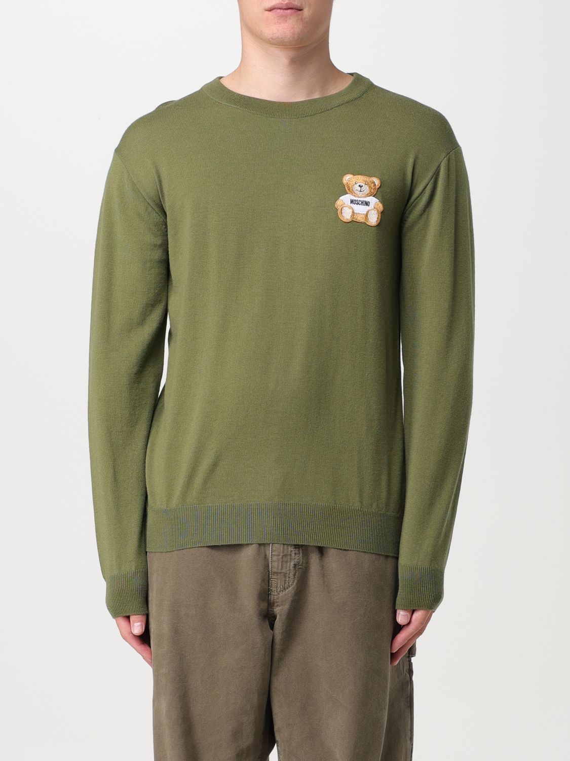 Moschino Sweater In Wool In Moss Green