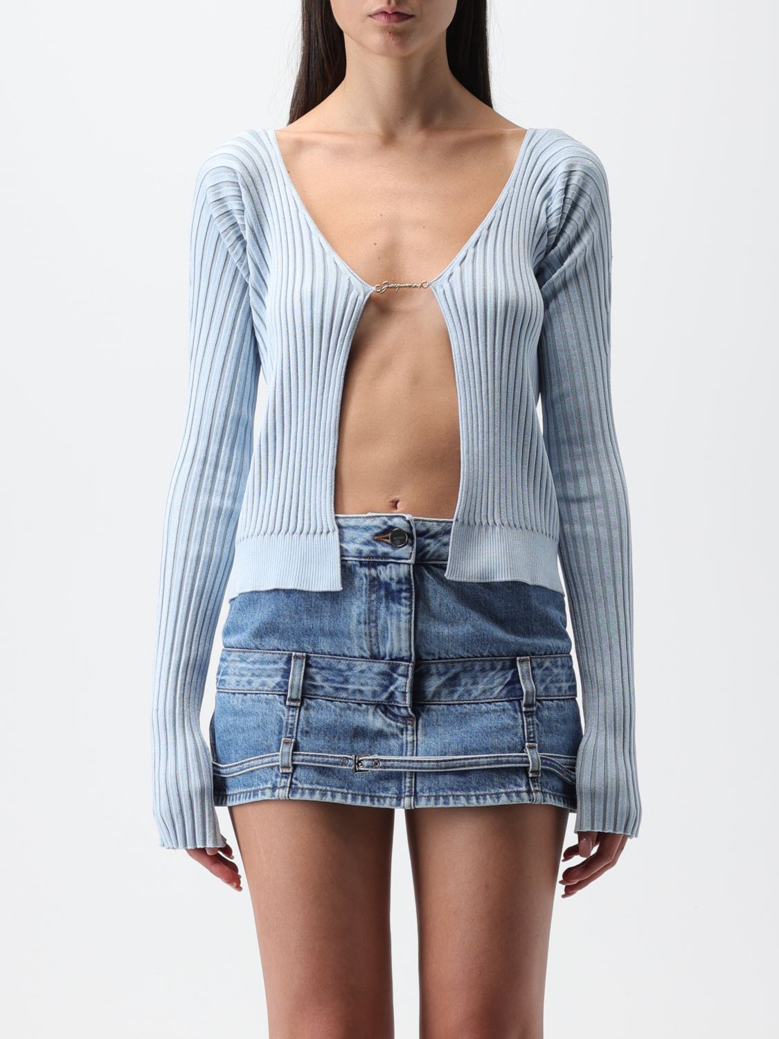 JACQUEMUS CARDIGAN JACQUEMUS WOMAN COLOR BLUE,E54419009