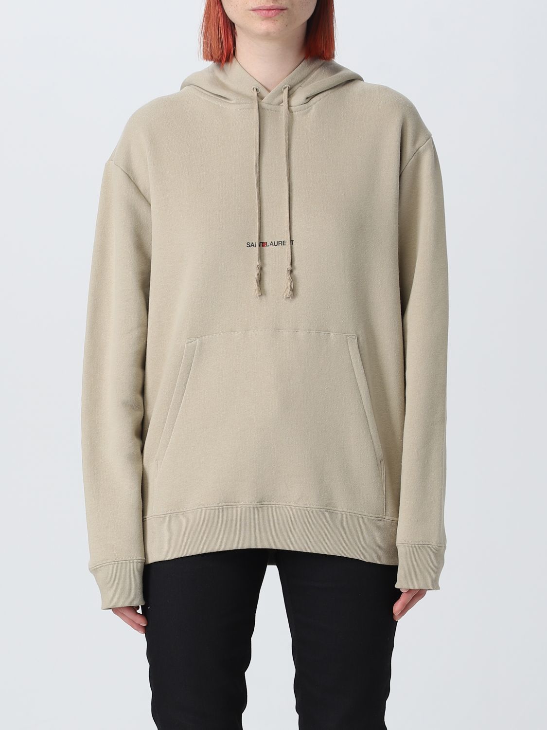 Saint Laurent Hoodie With Logo in Brown for Men