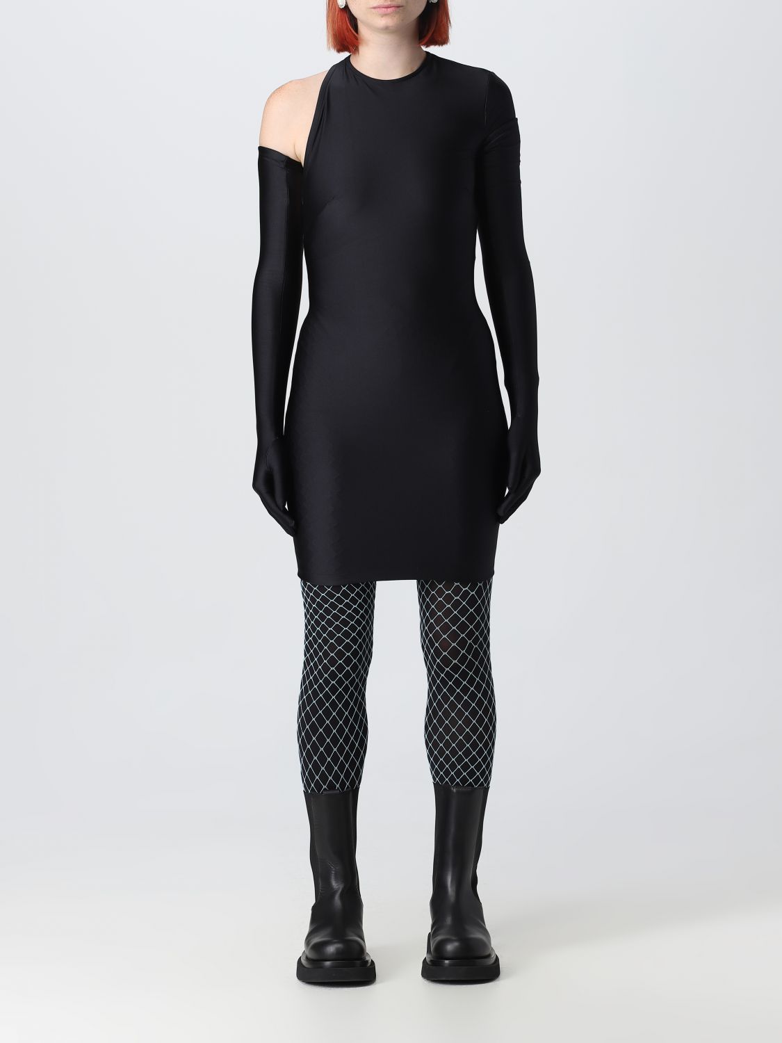 Shop Balenciaga Dress In Stretch Nylon In Black
