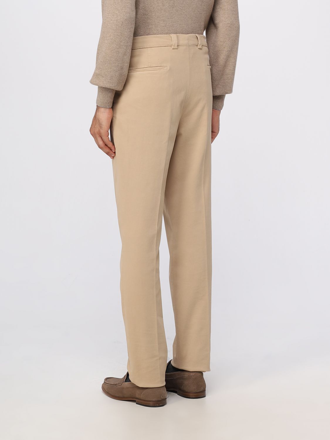 BRUNELLO CUCINELLI: pants in gabardine with pleats - Camel