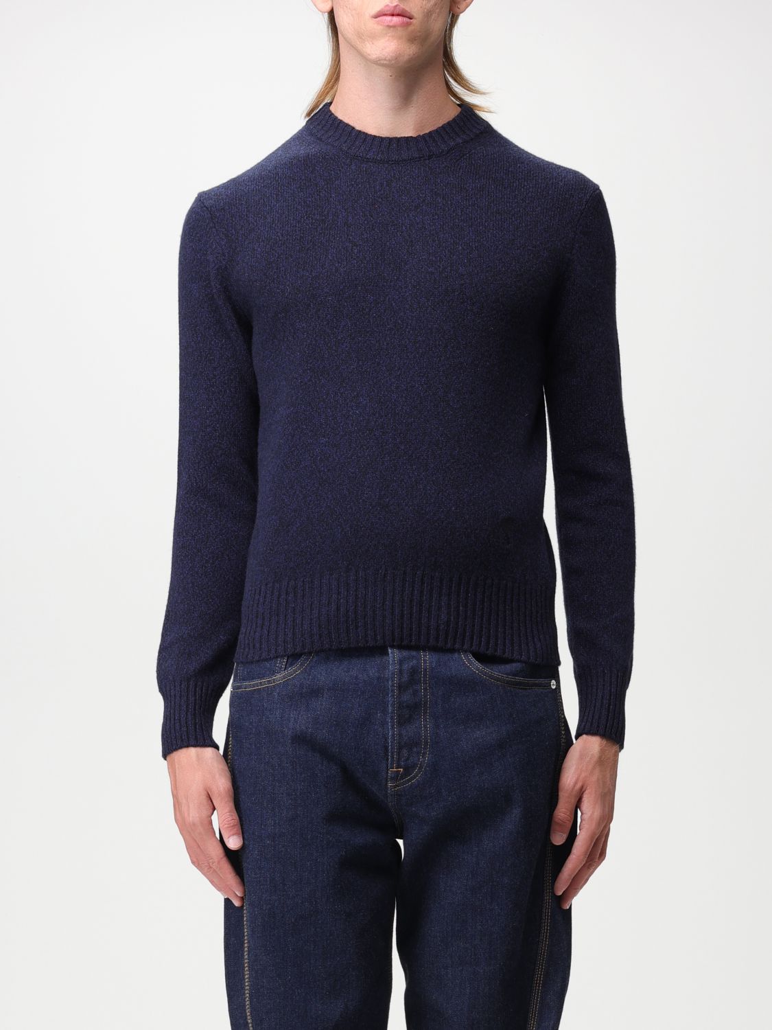 Shop Ami Alexandre Mattiussi Sweater Ami Paris Men Color Blue