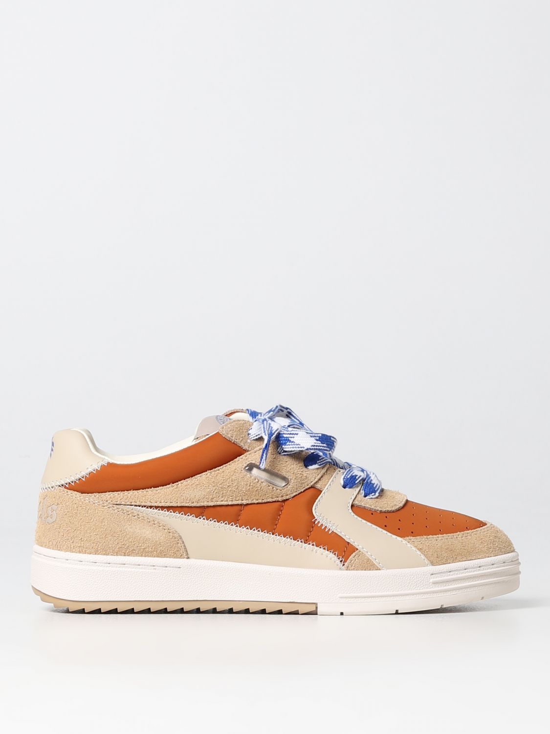 Shop Palm Angels Sneakers In Leather And Nylon In Blue