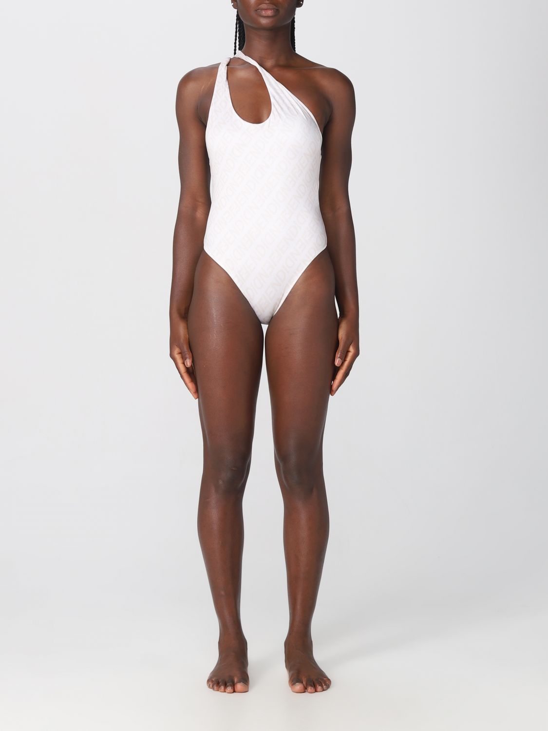 One-piece swimsuit Fendi Beige size M International in Synthetic