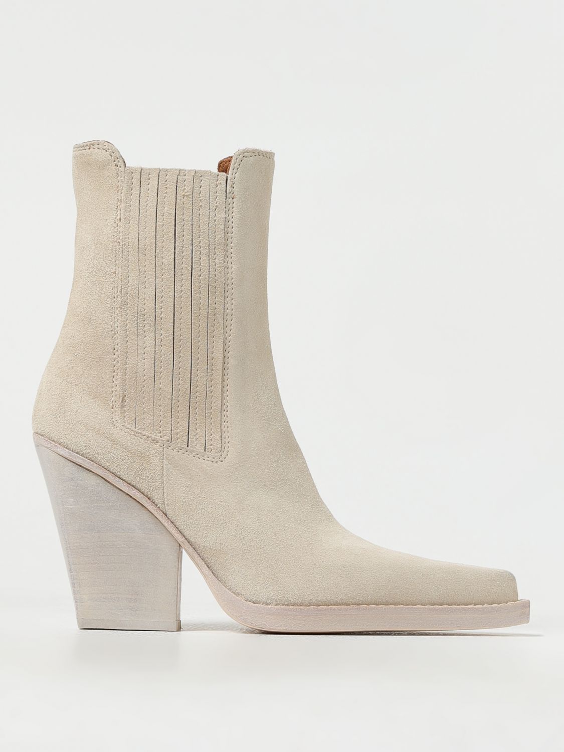 Paris Texas Flat Ankle Boots  Woman In Ivory