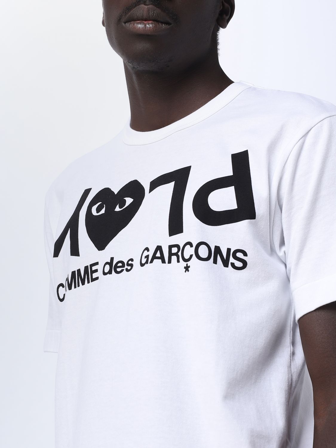 COMME DES GARCONS PLAY：Tシャツ メンズ - ホワイト | GIGLIO.COM