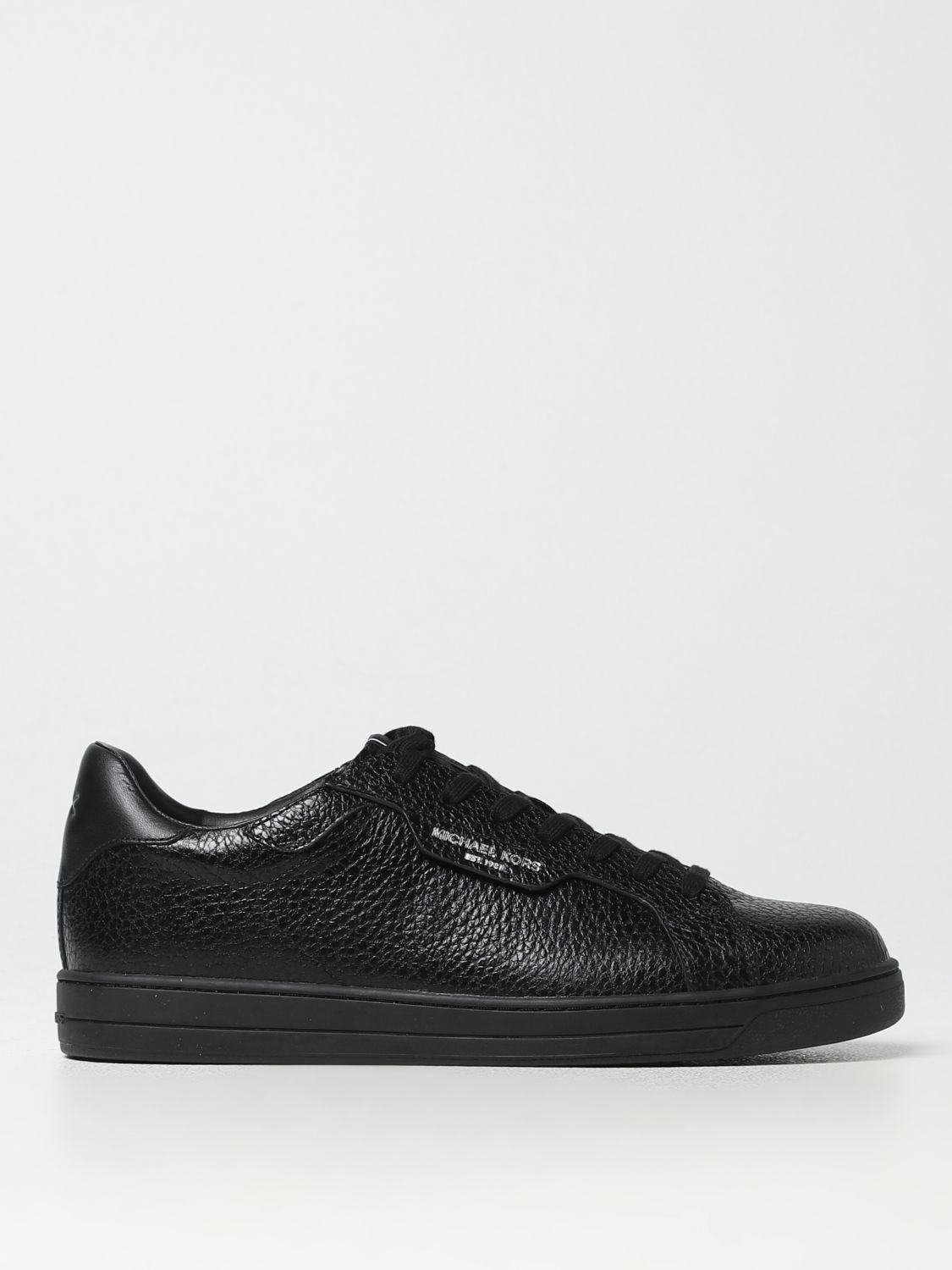 Shop Michael Kors Michael  Keating Sneakers In Grained Leather In Black