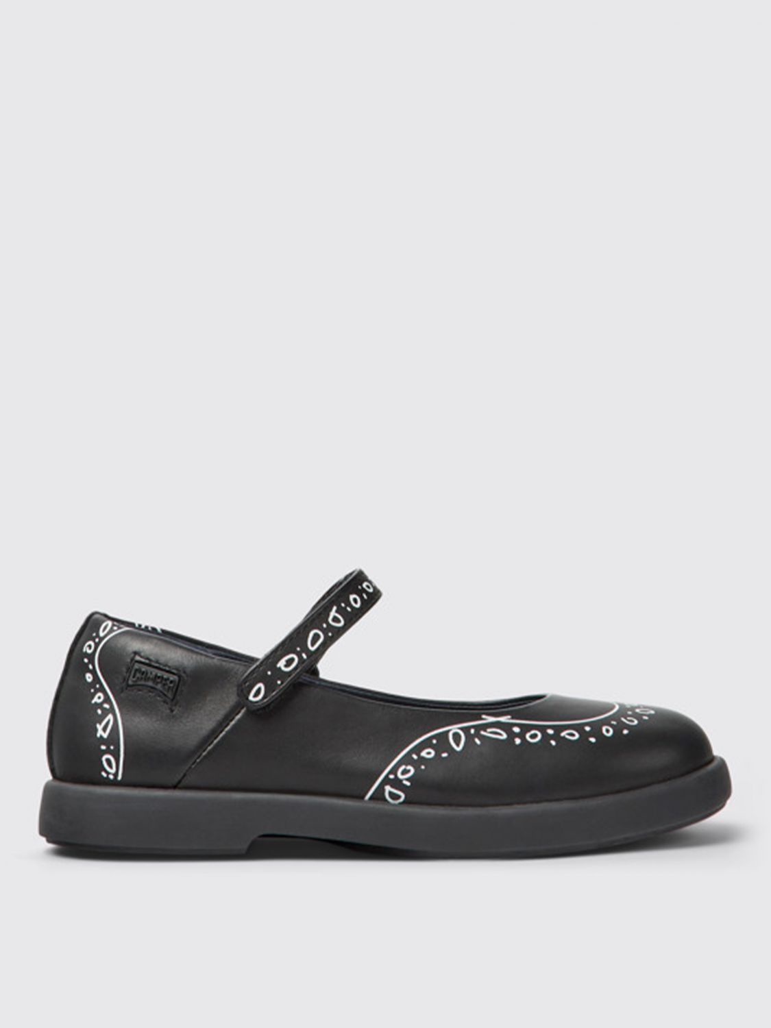 Shop Camper Twins Ballerinas In Leather With Print In Black
