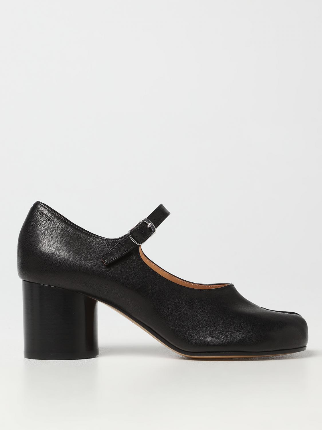 Maison Margiela Tabi Leather Heels In Black