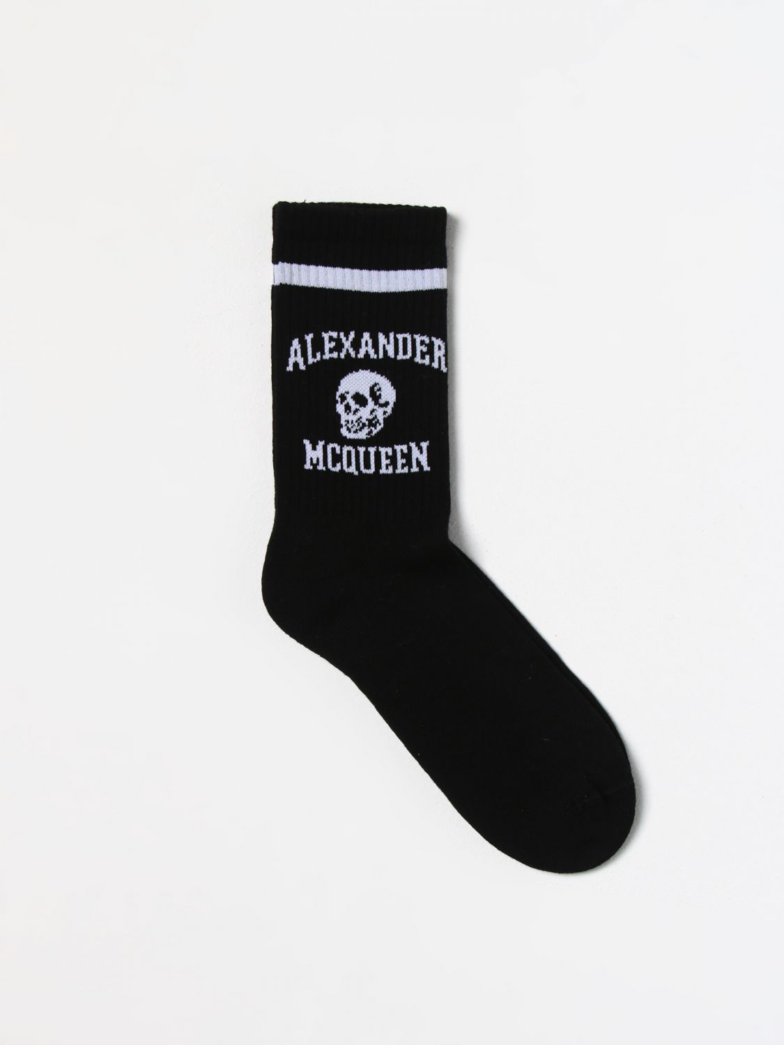 Shop Alexander Mcqueen Socks In Cotton Blend In Black