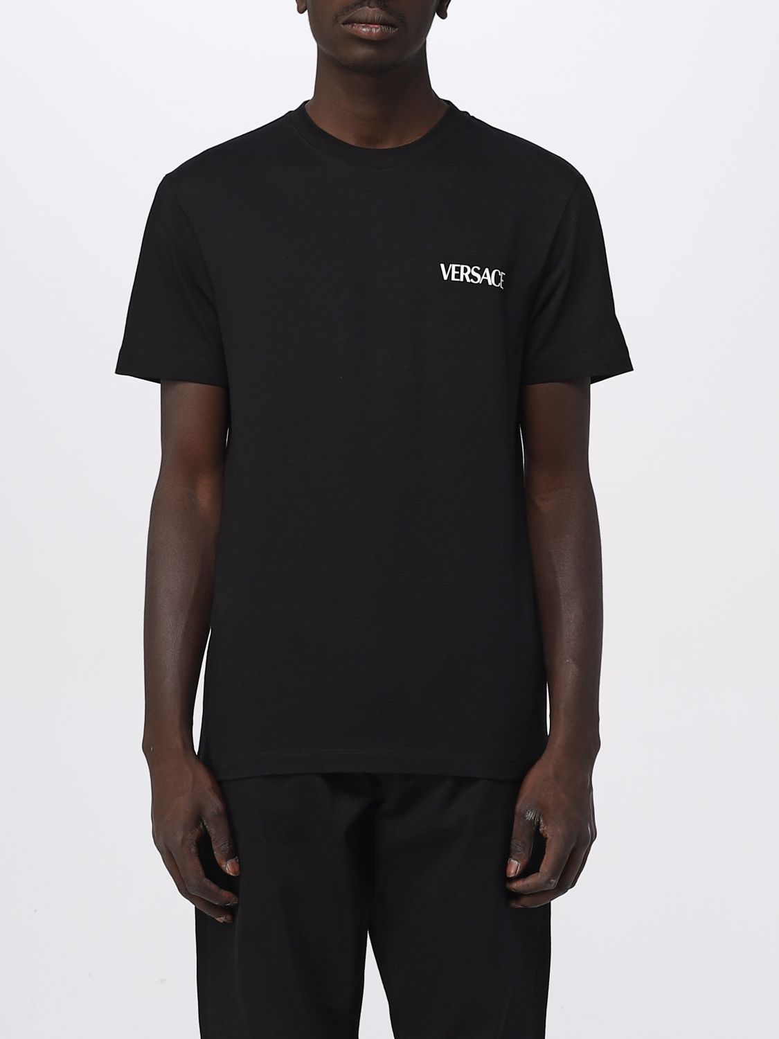Shop Versace Le Colonne Cotton T-shirt In Black