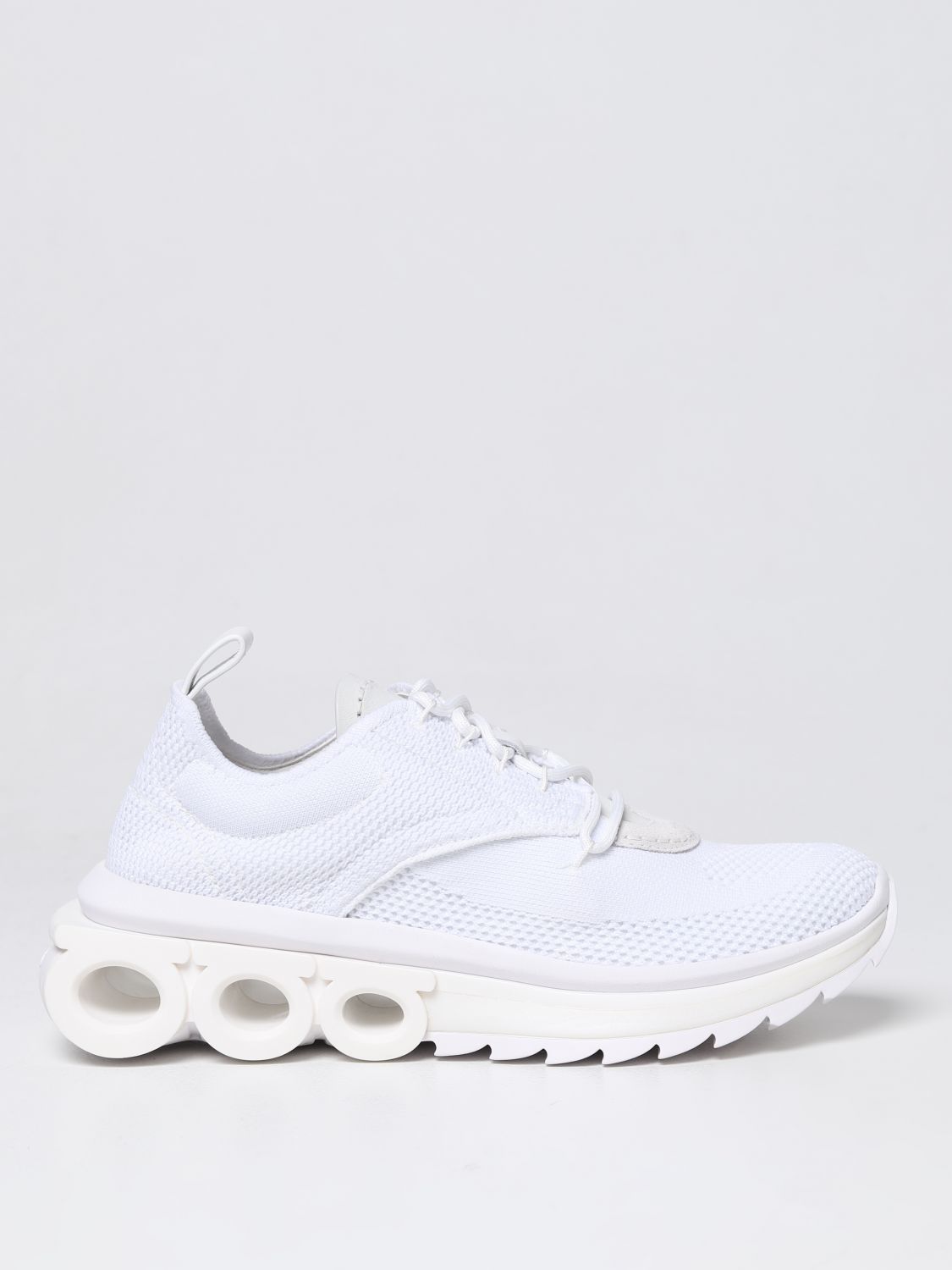 Shop Ferragamo Nima Sneakers In Knitted Stretch Knit In White
