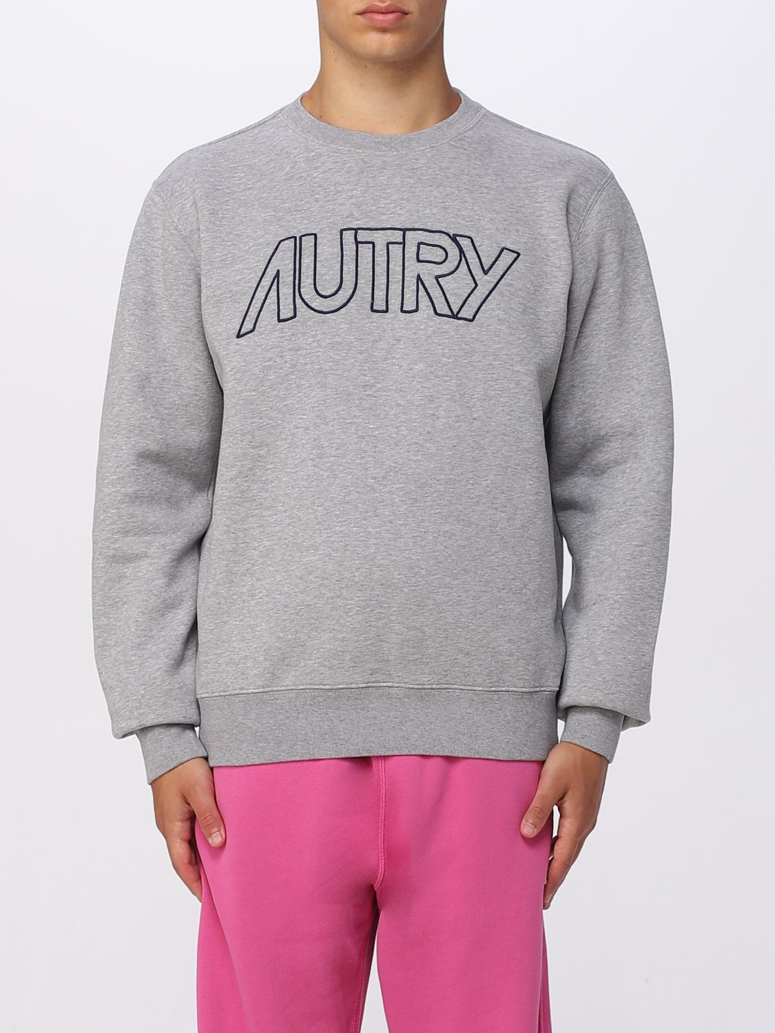 Shop Autry Cotton Sweatshirt In Grey