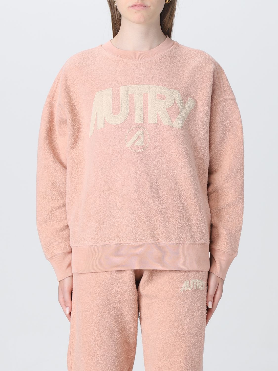 Shop Autry Sweatshirt In Cotton Fleece In Pink