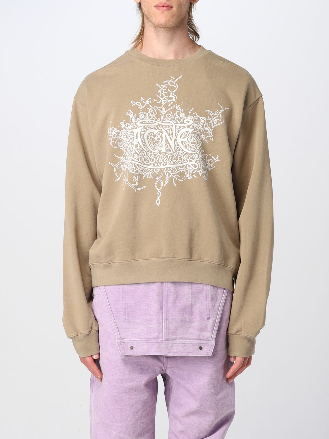 Shop Acne Studios Sweatshirt  Men Color Beige