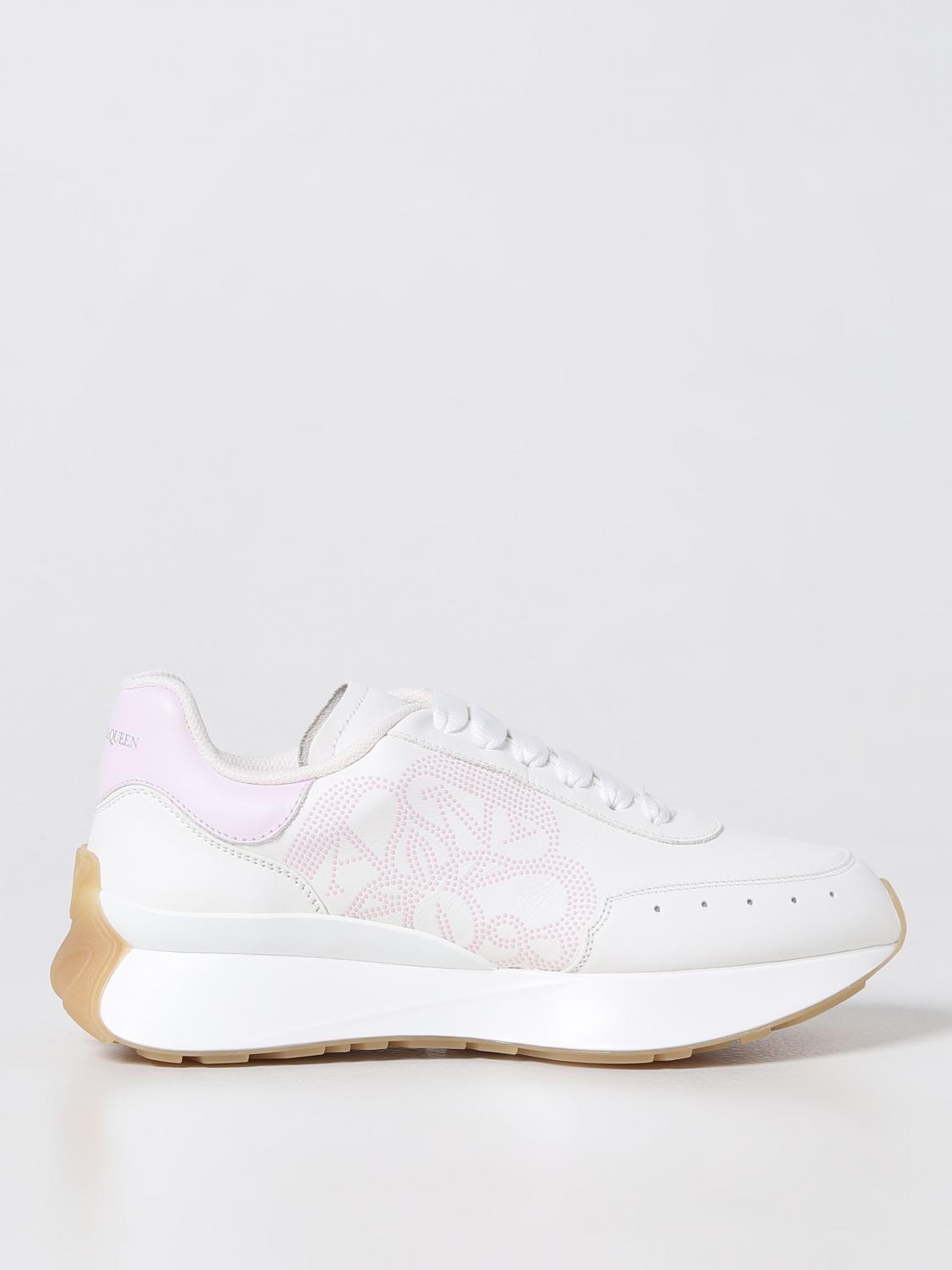 Alexander Mcqueen Sprint Runner Leather Sneakers In White