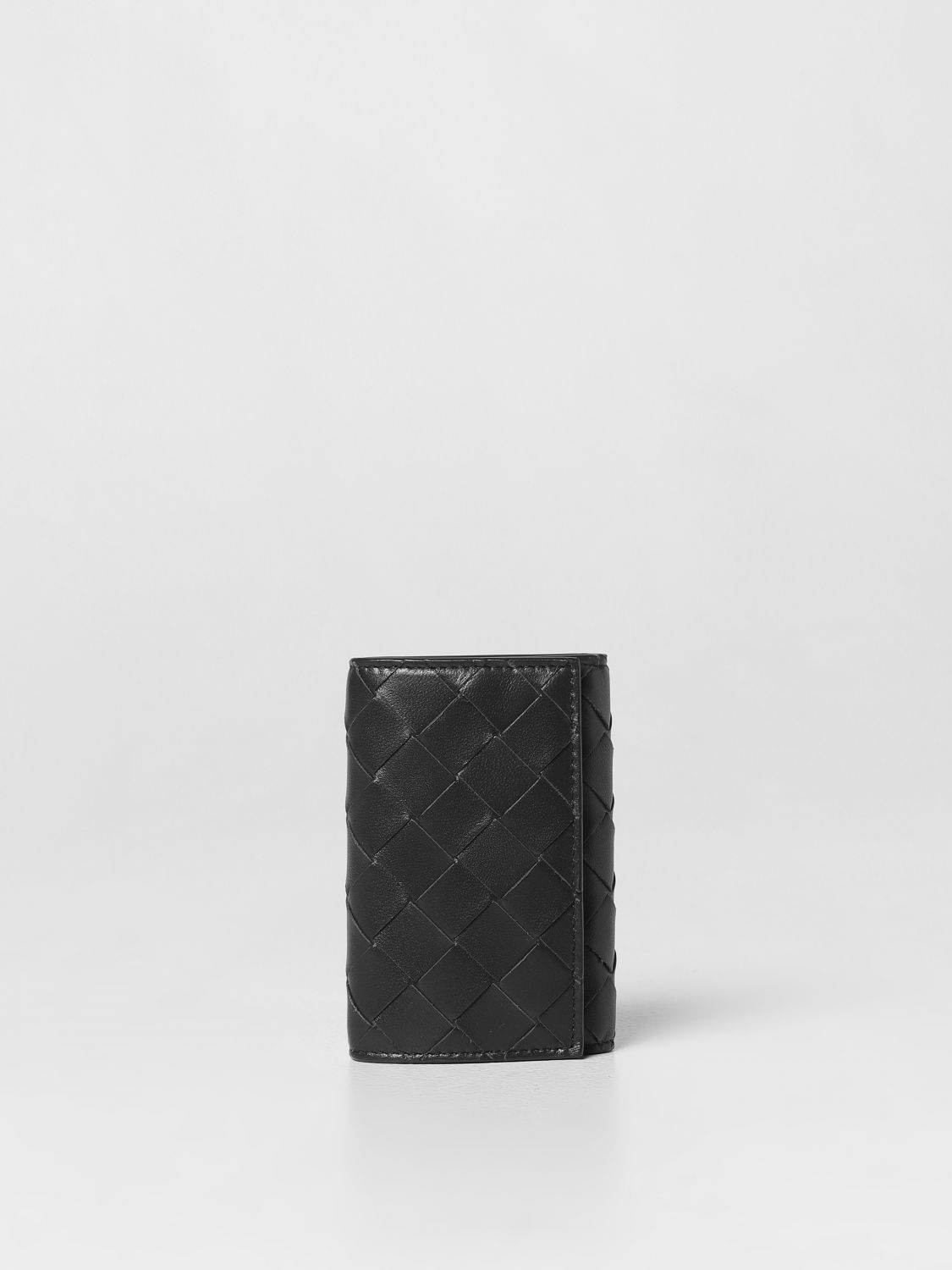 Bottega Veneta - Men - Intrecciato Leather Key Pouch Black