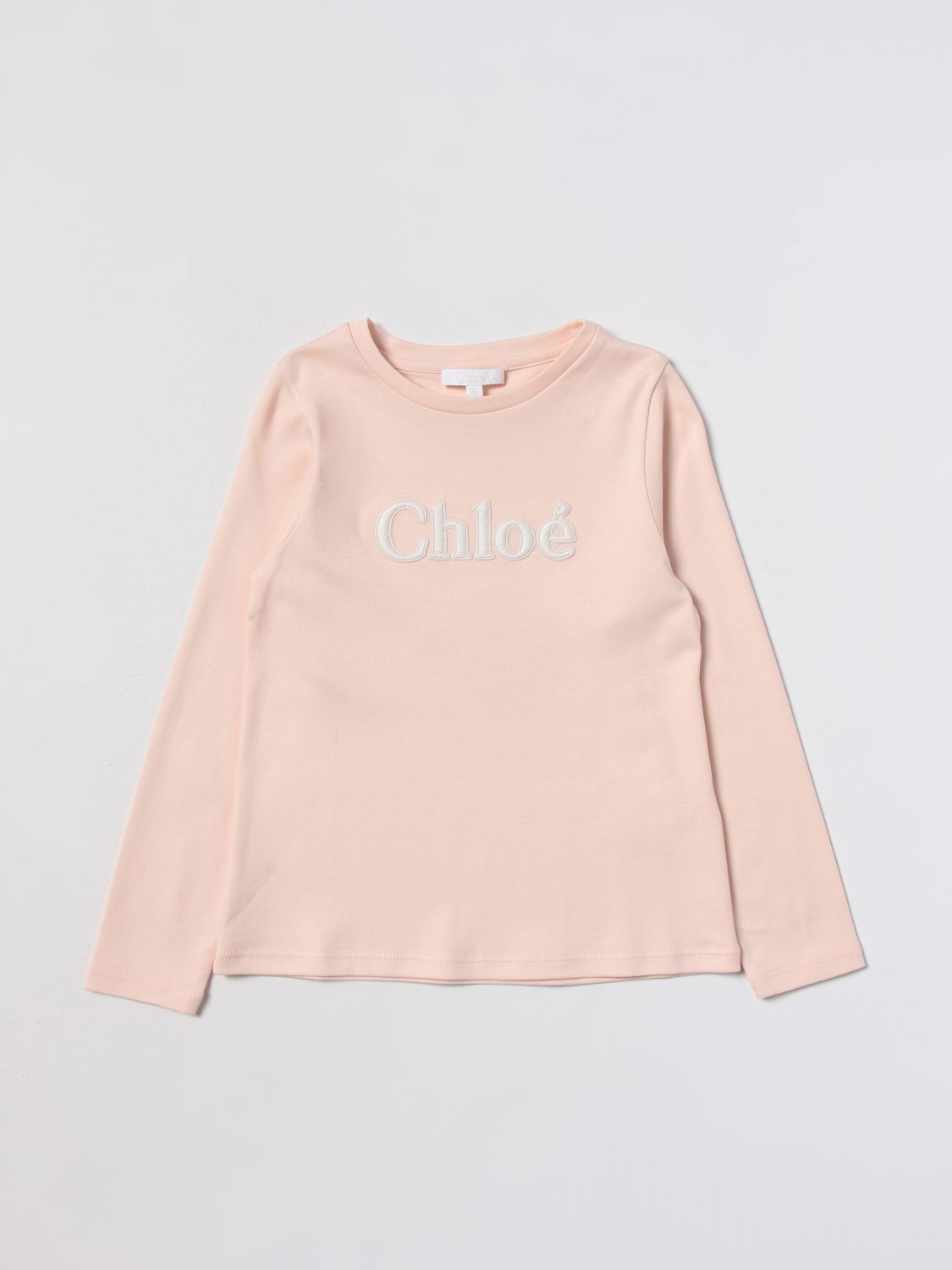 Chloé Kids' Cotton T-shirt In Pink