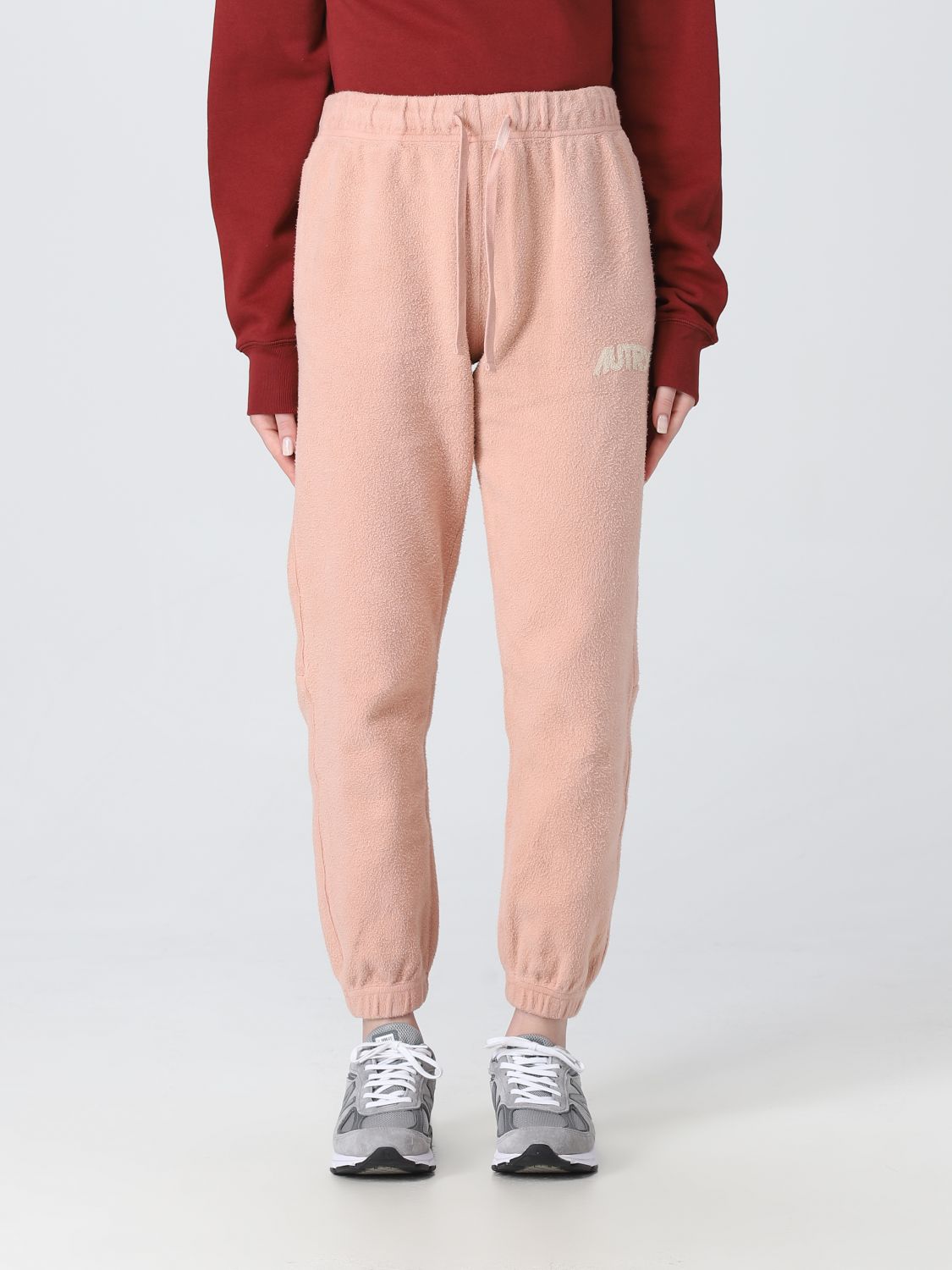 Shop Autry Jogger Pants In Cotton Fleece In Red